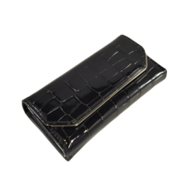 Fekete lakkozott pénztárca C-451
