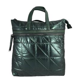 Zöld divatos steppelt PVC hátizsák 7241