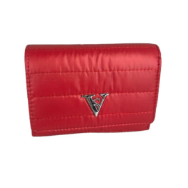 Piros színű steppelt kisméretű pénztárca