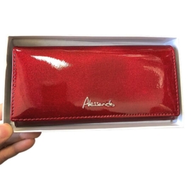 Női piros lakkozott bőr pénztárca Alessandro 21-71