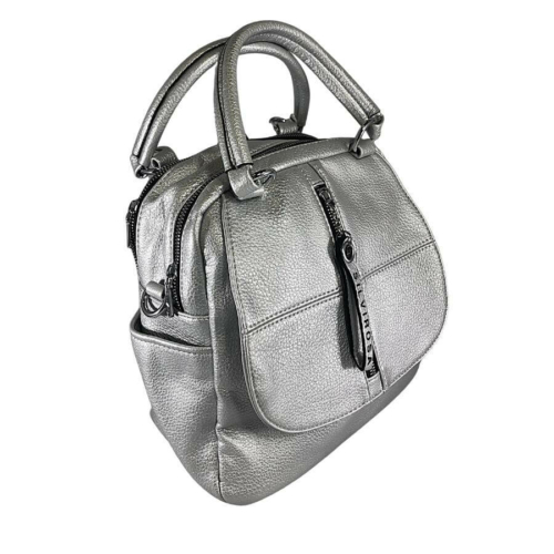 Silvia Rosa ezüst műbőr többfunkciós táska
