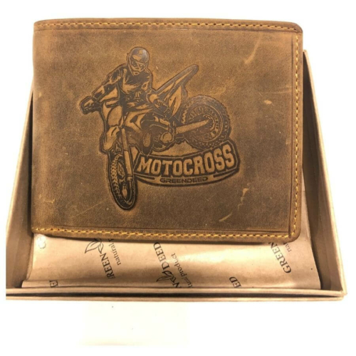 Motocross mintás férfi bőr pénztárca