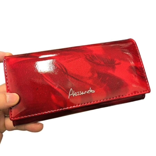 Női piros lakkozott bőr pénztárca Alessandro 52-71