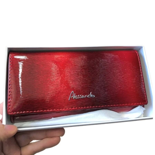 Női piros lakkozott bőr pénztárca Alessandro 62-71