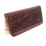 Kép 2/3 - Fényes leopárd mintás műbőr pénztárca piros