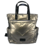 Kép 1/3 - Aranyszínű steppelt hátizsák kézitáska H-855
