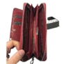 Kép 3/6 - Női piros valódi lakk bőr pénztárca GF-111