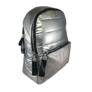 Kép 1/3 - Ezüst steppelt PVC anyagú divatos hátizsák M21050