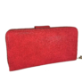 Kép 1/4 - Piros csatos és cipzáros műbőr pénztárca