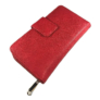 Kép 2/4 - Piros csatos és cipzáros műbőr pénztárca